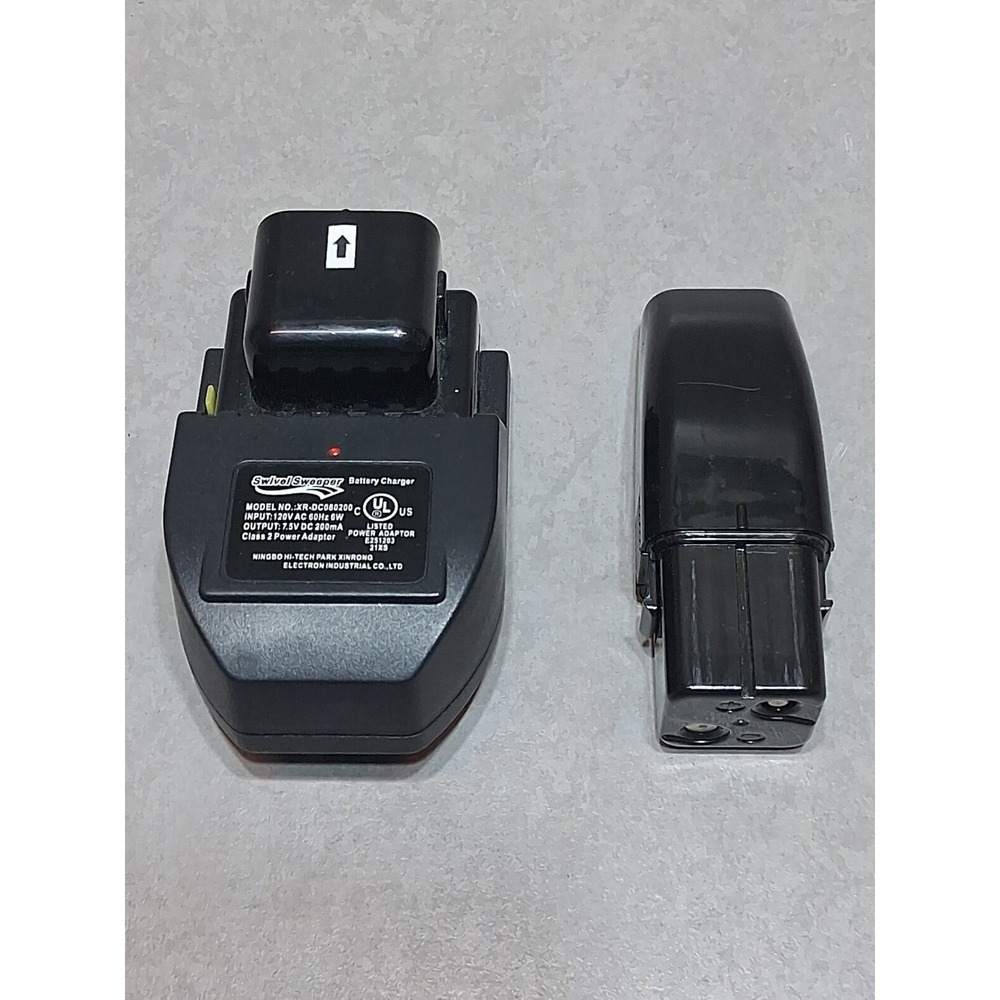 Swivel Sweeper XR-DC080200 Battery Charger & Battery Replacement Working Tested